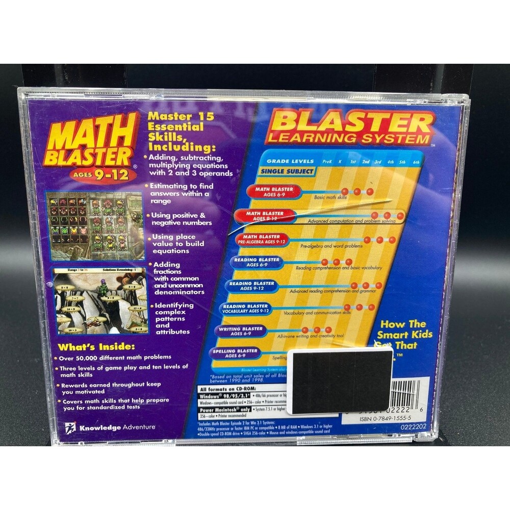Knowledge Adventure Math Blaster Ages 9-12 Educational Software CD-ROM - Picture 2 of 3